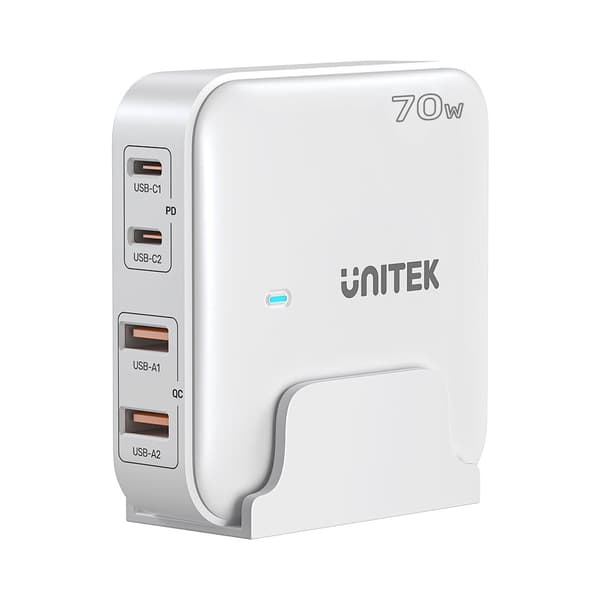 Unitek Skrivebordsoplader GaN 100W 2xUSB-A 2xUSB-C