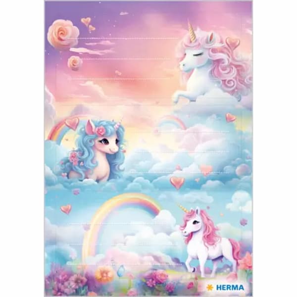 HERMA KOULUTARRAT VARIO HAPPY UNICORNS