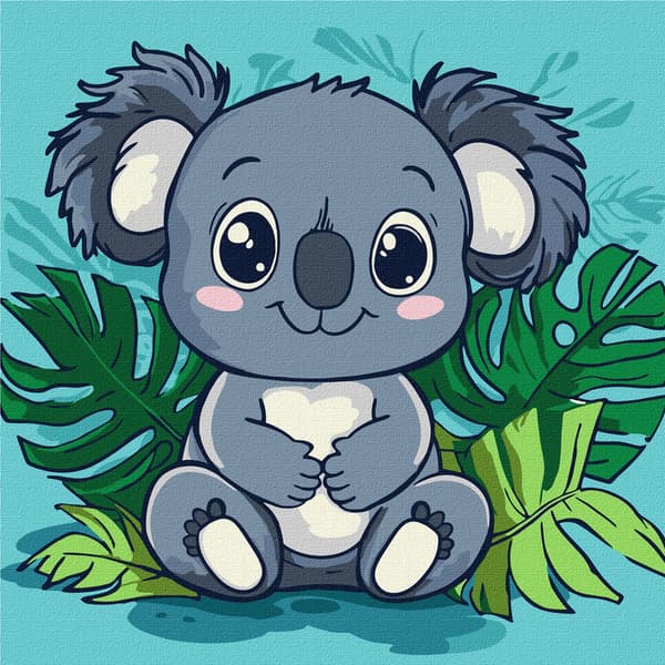 Måla efter nummer för barn 30x30cm KHO1270 Glad koala AP0086
