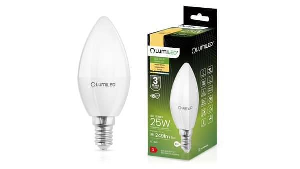 LED-lamppu B35 E14 2.5W = 25W 249lm 3000K Lämpö 180 Lumiled