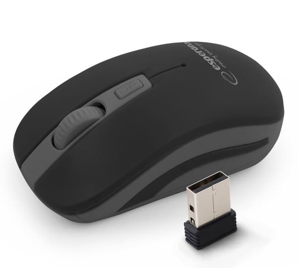 ESPERANZA TRÅDLØS 2.4GHZ OPTISK MUS 4D USB URANUS SORT/GRÅ