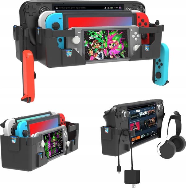 JYS seinäteline Nintendo Switchille/ Switch Oledille/Switch Litelle/ Steam Deckille + tarvikkeet/Ns247