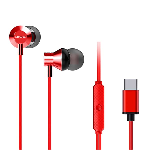 AIWA in-ear hörlurar ESTM-50USB-C/RD röd