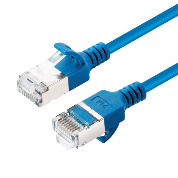 MicroConnect CAT6A U-FTP Slim, LSZH, 2m netværkskabel, blå