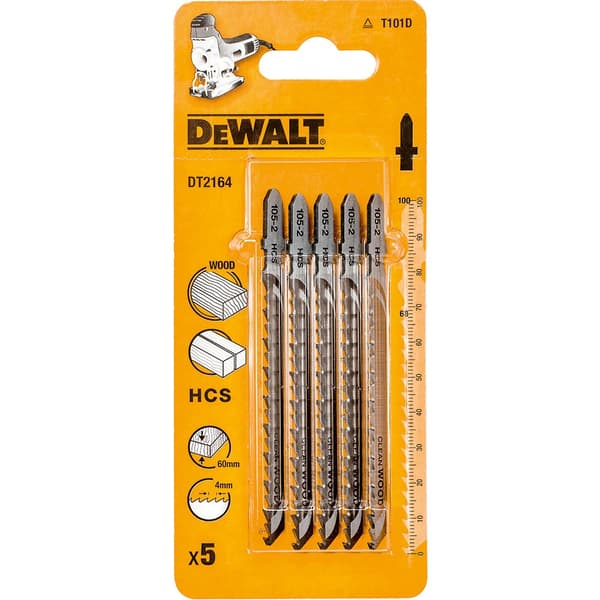 Dewalt sticksågsblad typ T HCS100x68mm 4mm 5st för trä - DT2164