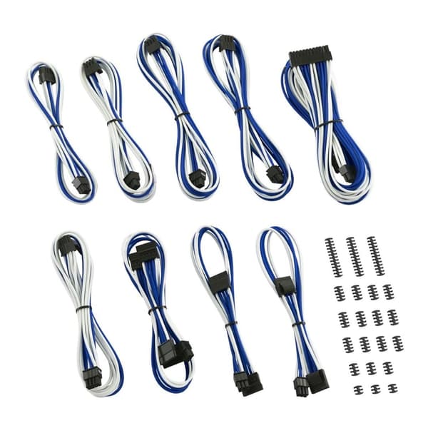 CableMod Classic ModMesh C-Series Corsair AXi, HXi & RM Kabelsats - Vit/Blå