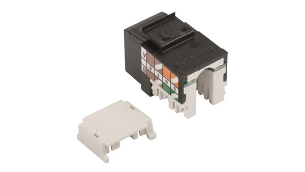 Kontakt-Simon Computerstikindsats enkelt RJ45 kat.6 uskærmet sort - CJ645U
