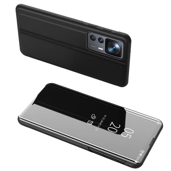 Clear View Case Hülle til Xiaomi 12T Pro / Xiaomi 12T Flip Cover sort