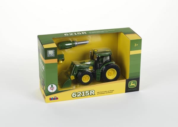 John Deere-traktor med frontlastare och vikt (grön)