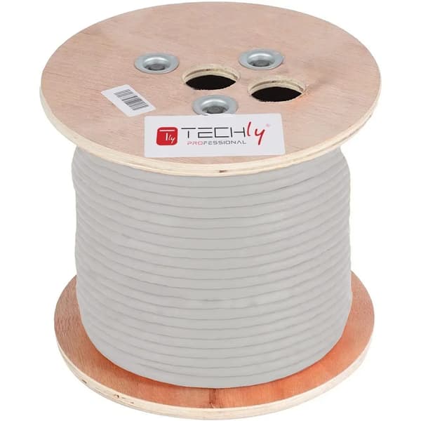 TechlyPro installationskabel Cat5e F/UTP-ledning 100 % kobber, 305 m grå
