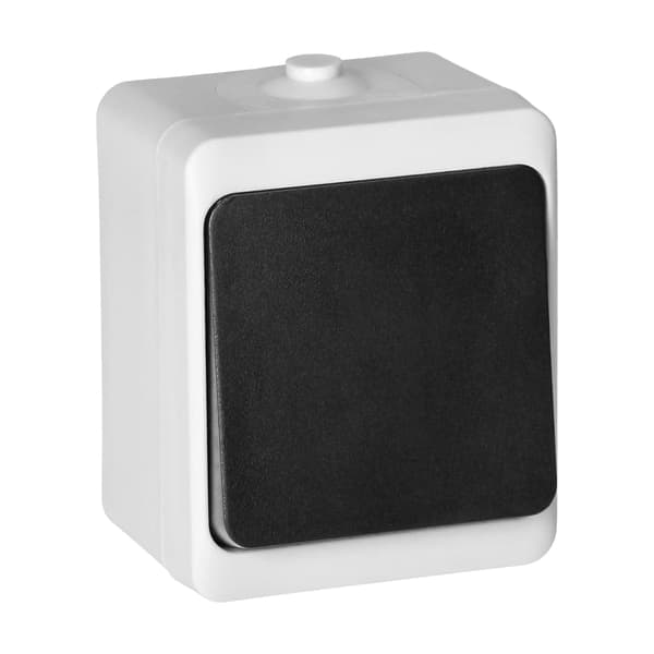 Enpolet stik AQUATIC MINI IP54 hvid-sort