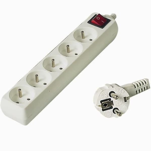 Strømskinne PremiumCord 5 stik 7 m hvid (pp5k-07)