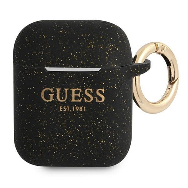 Guess GUA2SGGEK AirPods Cover sort/sort silikone-glimmer
