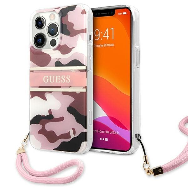 Guess GUHCP13XKCABPI iPhone 13 Pro Max 6,7\" rosa/rosa Hardcase Camo Strap Collection