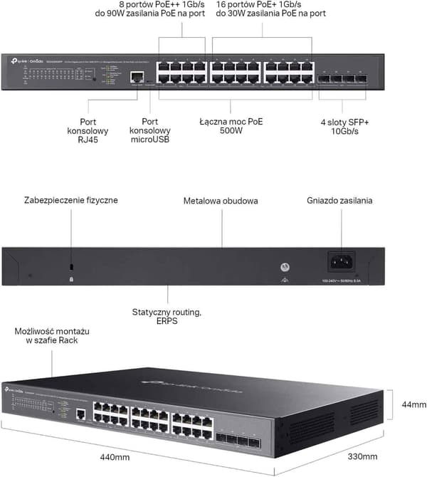 TP-Link Omada SG3428XMPP V1.8 - switch - 24 porte - administreret - rackmonterbar