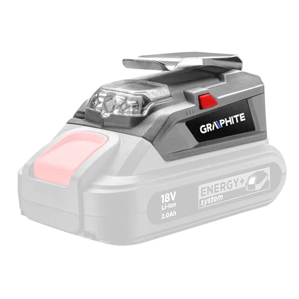 Graphite 18V Li-lon Energy+ ladattava taskulamppu USB-ulostulolla 58G025