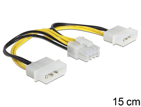 Delock ATX-virtasovitin 2x 5.25\" -> 8-pin (EPS)