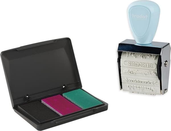 trodat Creative Mini/V5 pastellblå + kudde 3 färger 1129
