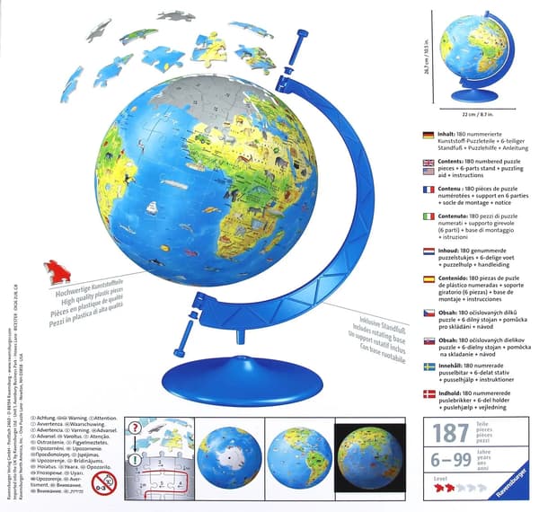 3D-palapeli maapallo englanniksi 180 osaa