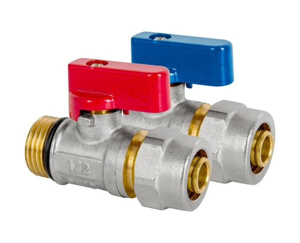MINI PEX KUGEVENTIL MED 1/2*16 KOLDT VAND