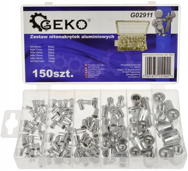 Sæt med aluminiumsnitter 150 stk (20)