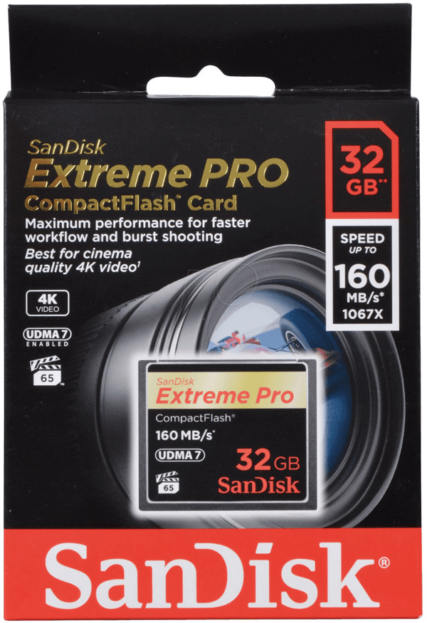 SanDisk Extreme Pro CF 32GB 160MB/s SDCFXPS-032G-X46