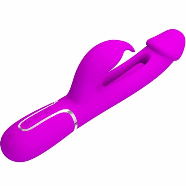 PRETTY LOVE - Campas Rabbit 3 i 1, multifunktionel vibrator med tunge, violet