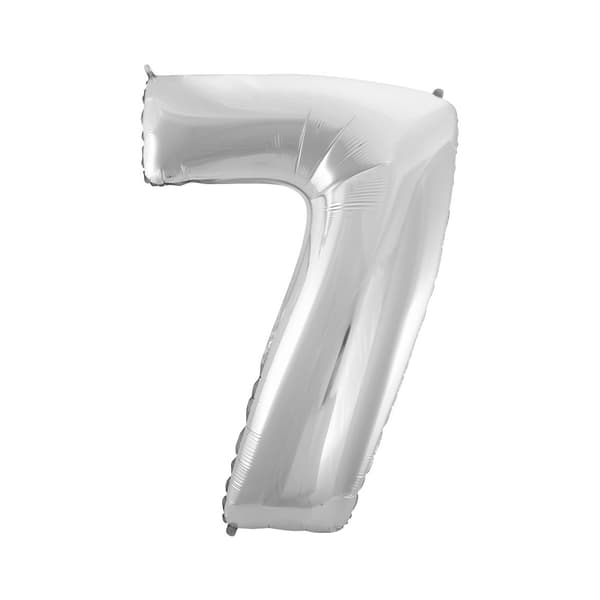 Folieballong \"Nummer 7\", silver, 92 cm