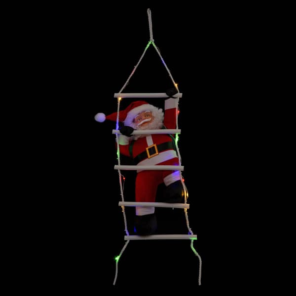 Julepynt Fééric Lights and Christmas Julemand på Stige, LED Lysinstallation