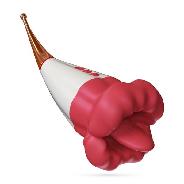 Jagger Dobbelt-endet Vibrerende Stimulator Rød Silikone 19,5 cm