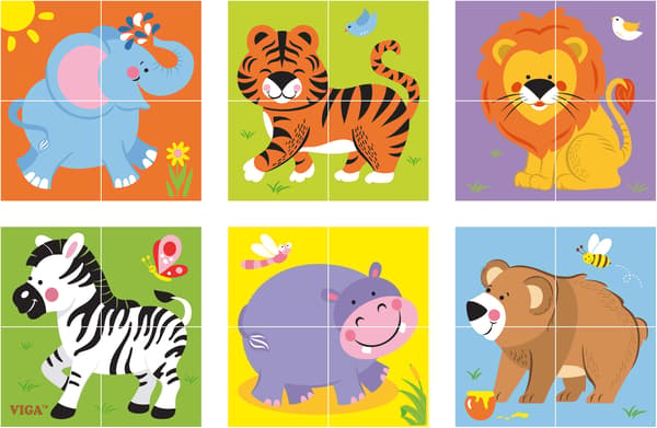 Viga Cubes Puslespil - Zoo (0960, Viga)