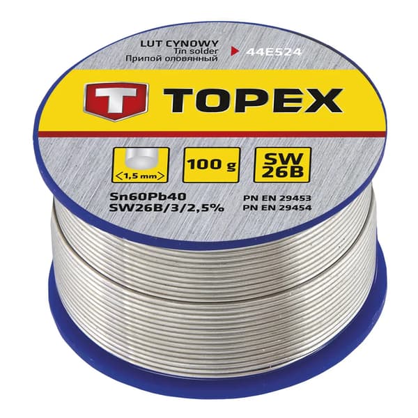 Topex Tinlod 60% Sn Tråd 1.5mm 100g - 44E524