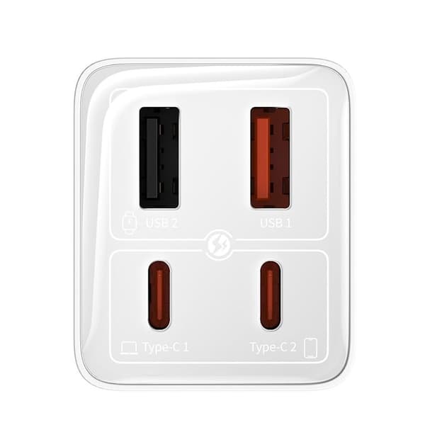 Baseus GAN6 Pro pikalaturi, 2xUSB-C + 2xUSB, 65W (valkoinen)