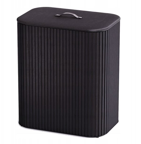 JJ-Pyykkikori 90l bambu musta Tota Twin Luxe