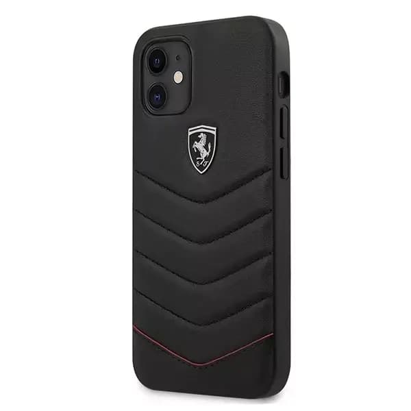 Ferrari FEHQUHCP12SBK iPhone 12 mini 5.4\" sort/sort Hardcase Off Track Quilted
