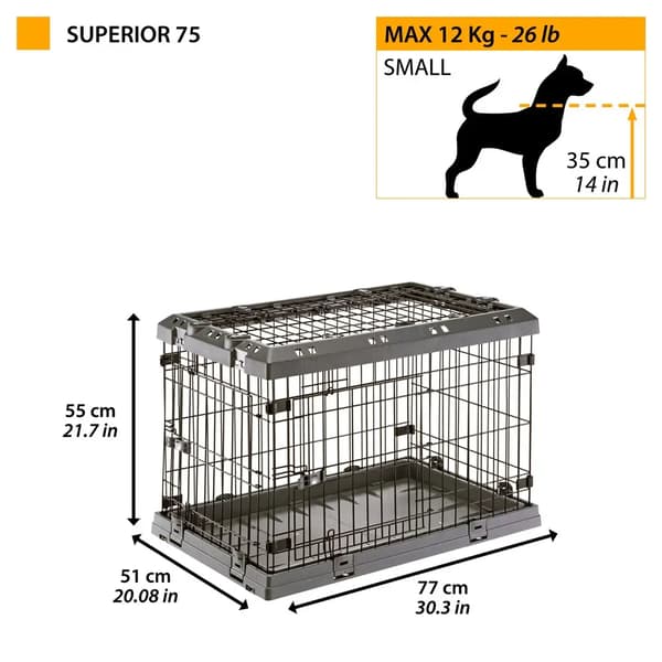 FERPLAST Superior 75 - koirahäkki - 77 x 51 x 55 cm