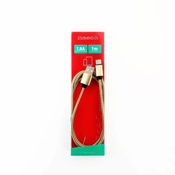 OMEGA METAL KABEL LIGHTNING TIL USB 1.8A 1M GULD [44213]