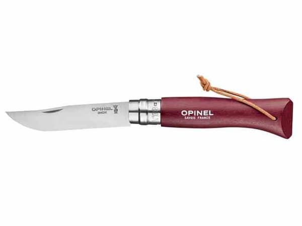 Opinel Colorama 08 Burgundy+ remmi