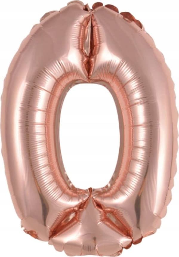 Folieballon mini ciffer 0 pink guld 30,5x40cm 9909698