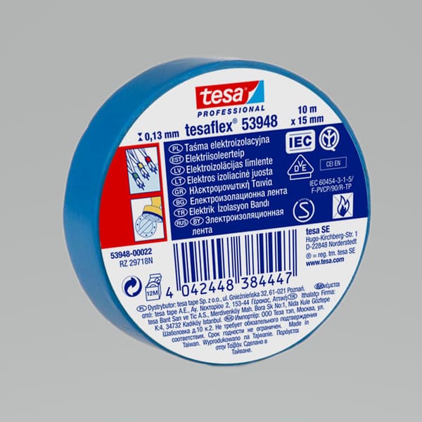 Elektrisk isoleringstejp. 5000v pvc 10m:15mm blå (h5394702)