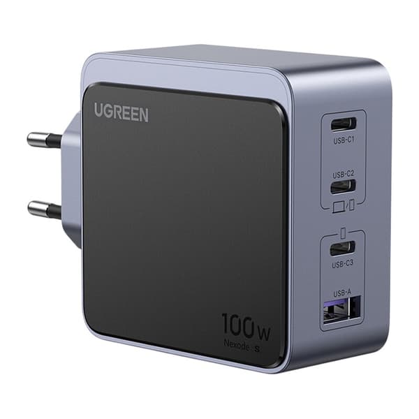 UGREEN Nexode Air väggladdare 100W USB-A, 3xUSB-C grå