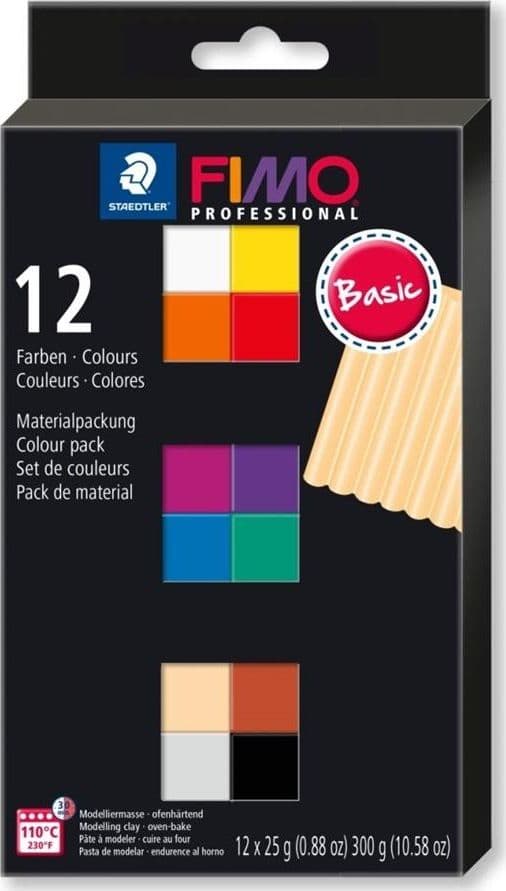 Fimo Professional 12x25g Basisfarve