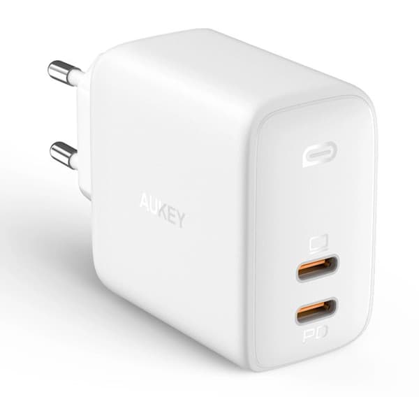 Batterioplader Aukey 2x USB-C 6 A (PA-B4 Hvid)