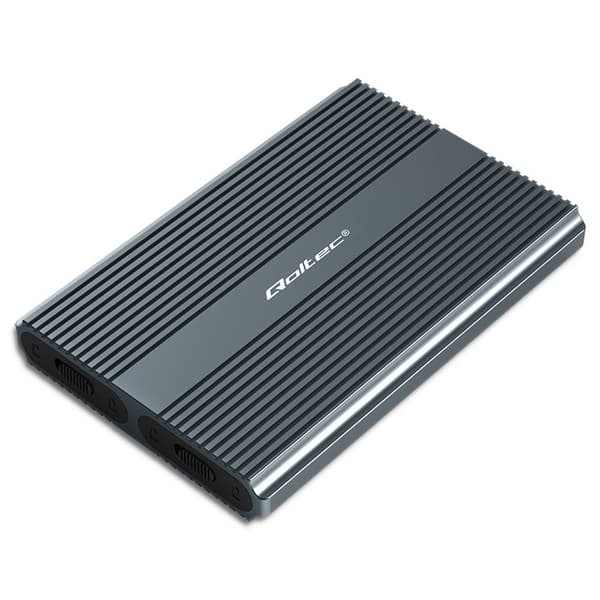 Qoltec Kabinet | M.2 SSD Lomme | SATA | NVMe | USB-C | DUAL 2 x 2TB