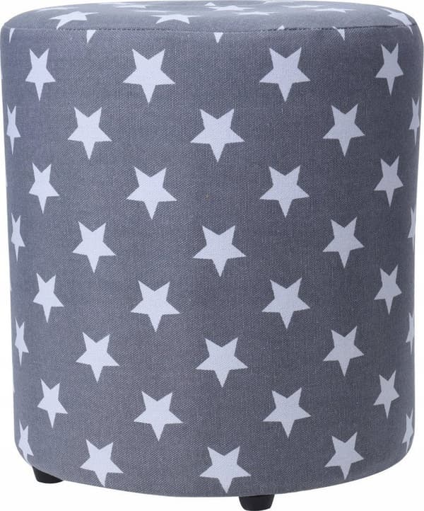Home Styling Collection Pouf STARS, 30 cm, harmaa, jossa kimalteita