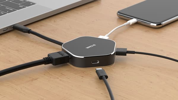 3-ports USB-hub D-Link DUB-M420 Sort/Grå Sort/Sølv 60 W