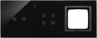 Simon Touch Ramme Touch Panel S54 Touch, 3 Moduler, 2 Horisontale Touchfelter + 4 Touchfelter + 1 S54 Hul, Freeze