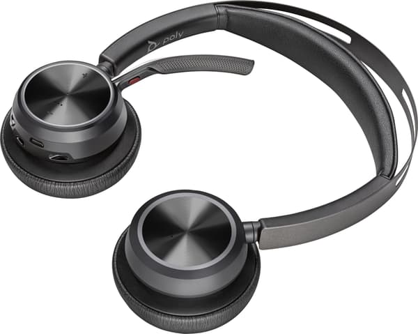 Poly Voyager Focus 2 - Headset - on-ear - Bluetooth - trådlös - aktiv brusreducering - USB-C via Bluetooth-adapter - svart - Zoom-certifierad