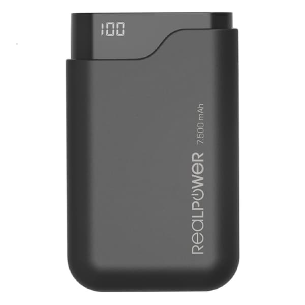 Varavirtalähde Realpower PB-7500C 7500 mAh Musta