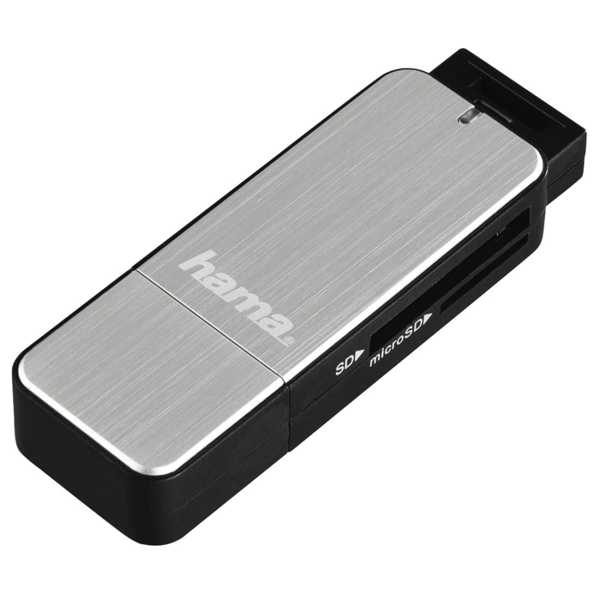 Hama USB 3.0 Multi-kortläsare SD/microSD Alu svart/silver